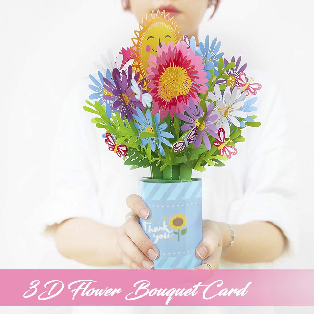 Carta bouquet di fiori 3D