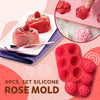 Set da 6 pezzi di stampo in silicone per rose 