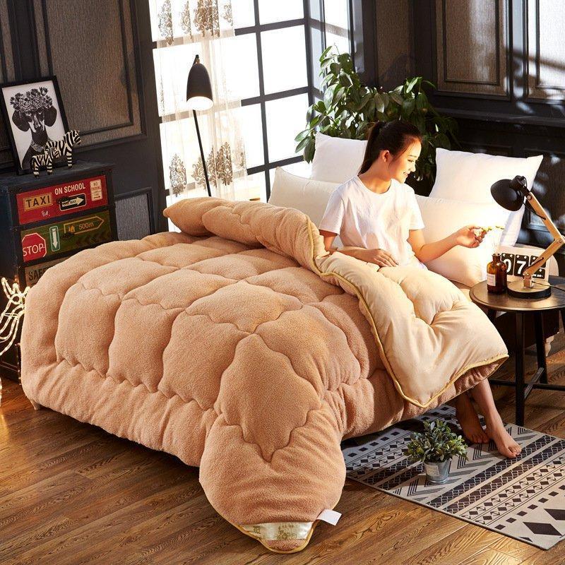 Coperta in shearling addensata da 4 kg. Trapunta da letto morbida e calda invernale per biancheria da letto Twin Full Queen King Size 