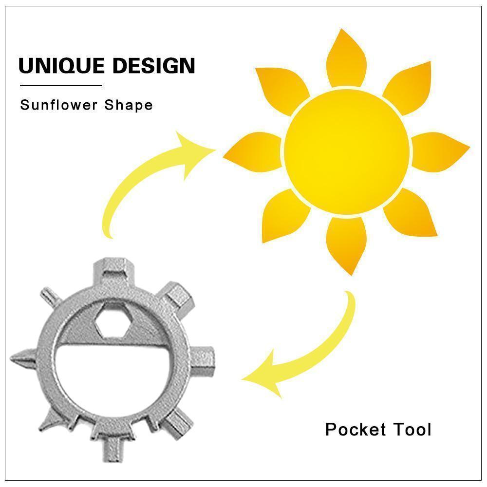 Multiutensile Amenitee 12 in 1 Gear in acciaio inossidabile girasole