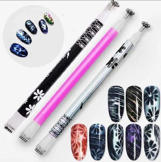 Penna magnetica Cat Eye per nail art con fiori