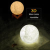 Humidificador de lámpara moderno 3D Moon con luz nocturna de 3 colores 