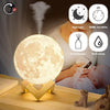 Humidificador de lámpara moderno 3D Moon con luz nocturna de 3 colores 